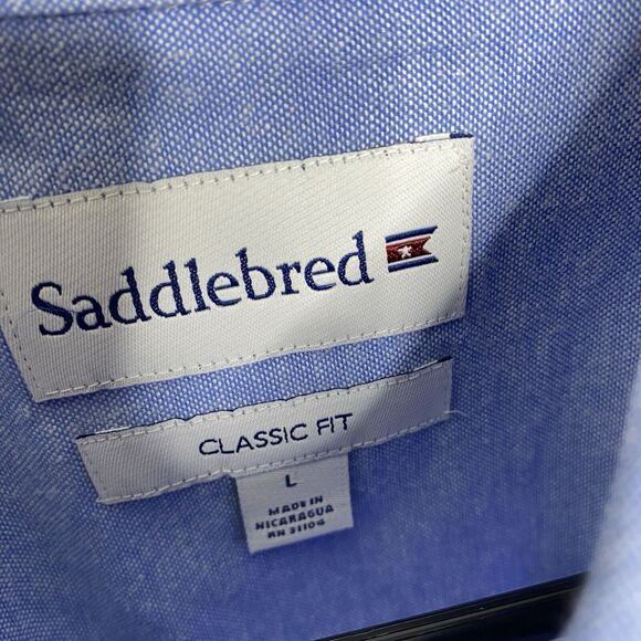 Saddlebred Classic Fit Light Blue Button Up Long Shirt Men’s Size Large New NWT - Picture 3 of 6